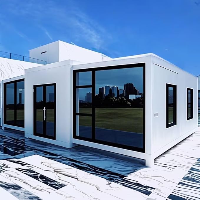 CONTENEDOR PREFABRICADO PLEGABLE PARA MINI CASA DE 3 DORMITORIOS, AMPLIABLE, VILLA MÓVIL PERSONALIZABLE