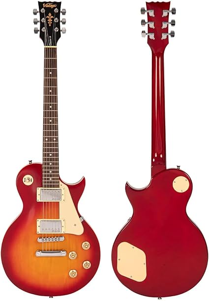 VINTAGE GUITARRA ELÉCTRICA V10 SERIE POSAVASOS - CHERRY SUNBURST